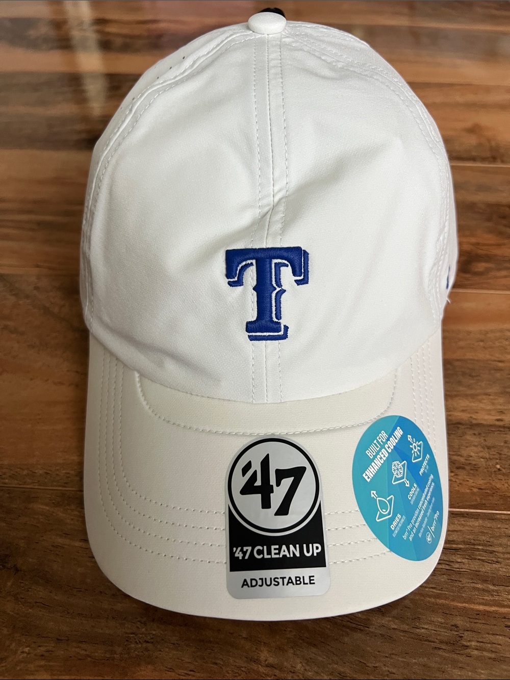 Texas Rangers White Performance Hat 47 Brand MLB Adjustable Cap NWT